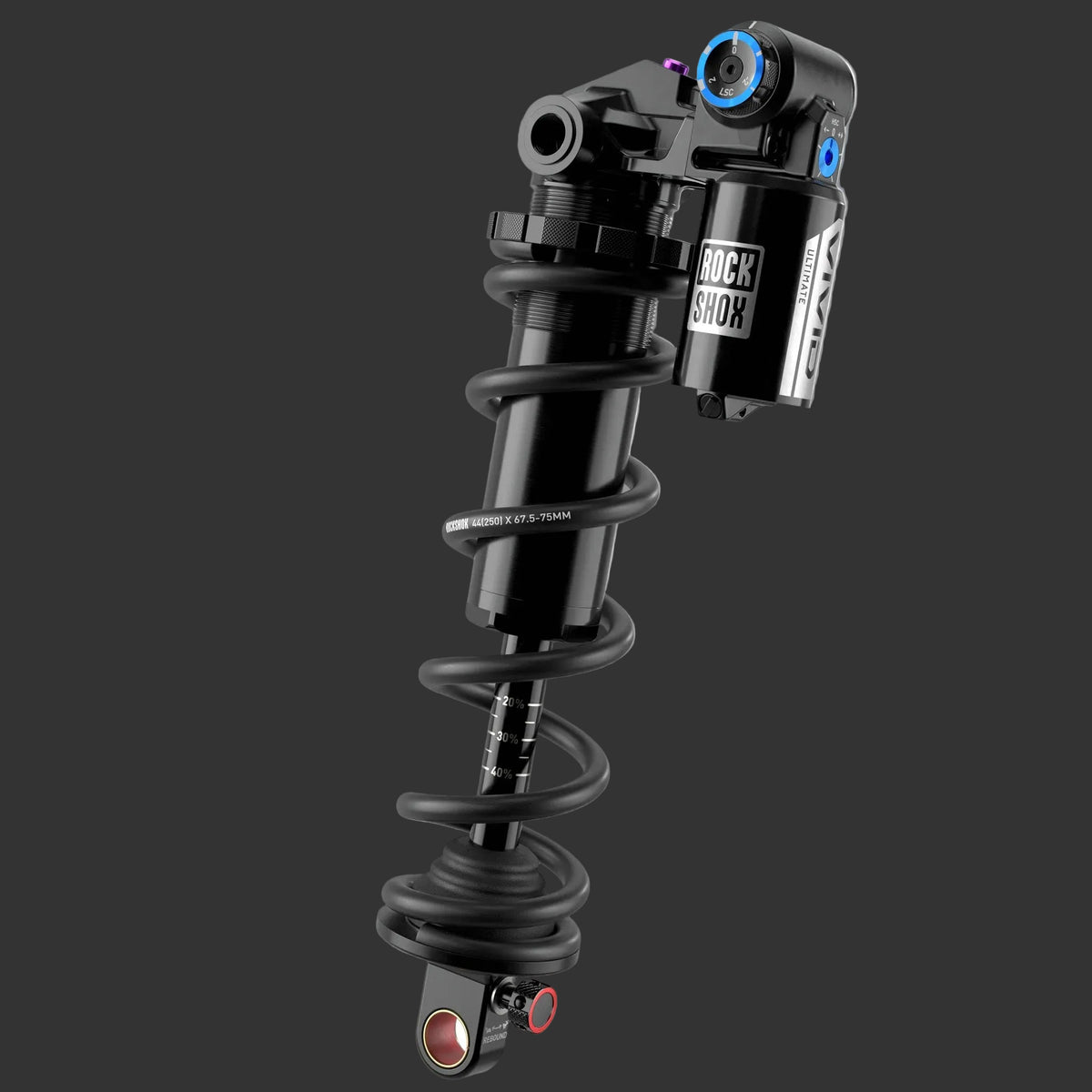 RockShox Vivid Coil Ultimate RC2T Rear Shock - 205 x 65mm Reb 55 / Comp 34 Adj. Hydraulic Bottom Out L/45 Standard Trunnion D1