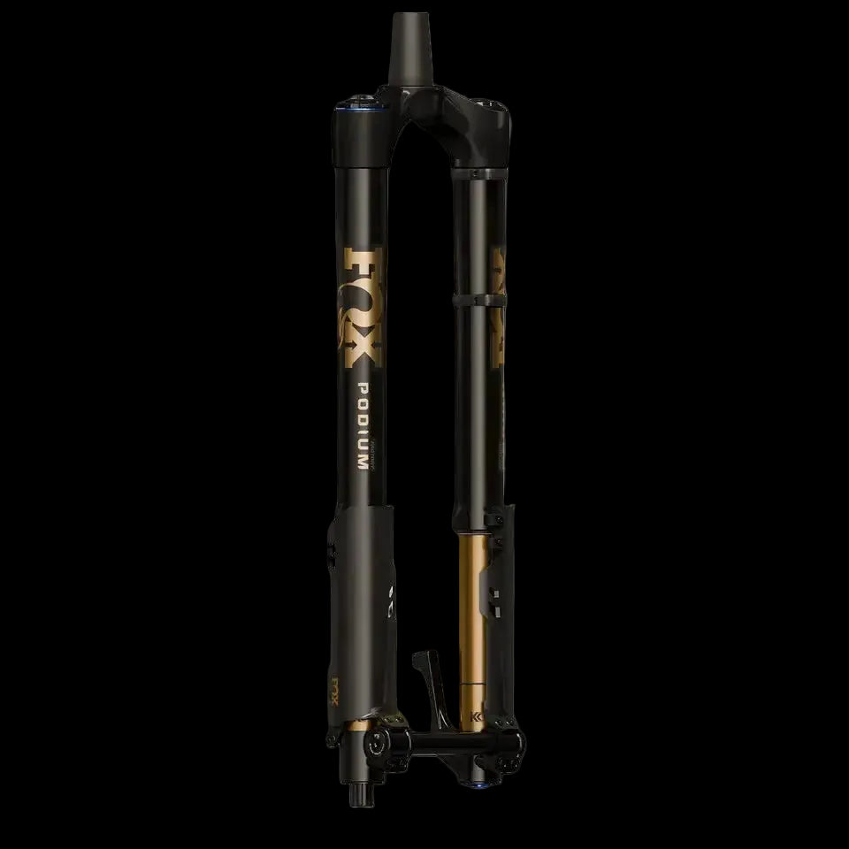 FOX Factory Podium Inverted Suspension Fork - 29" 170 mm 20TA x 110 mm 44mm Offset GRIP X2 68HT Crown BLK/Podium Gold